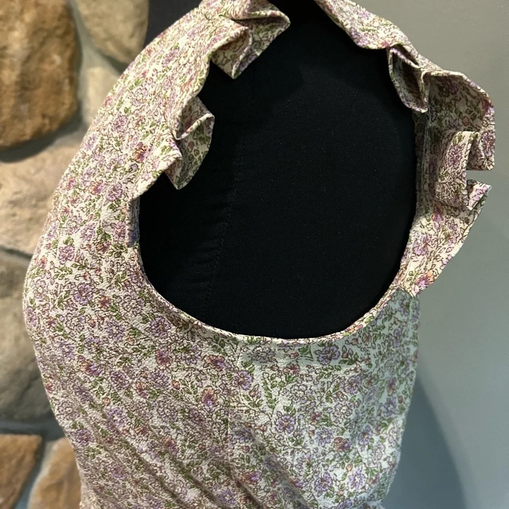 Monteau Fitted Floral Blouse Size Large - Picture 5 of 7